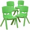 Emma and Oliver 4 Pack Plastic Stackable Pre-K/School Chairs with 10.5"H Seat